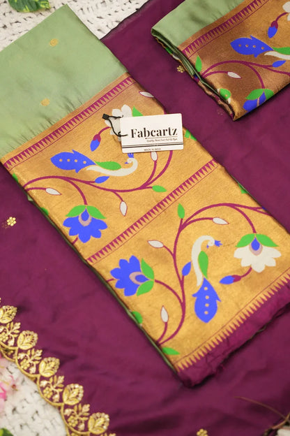 Rupmani Women's Woven Design zari work Half Saree with Embroidered Blouse and Dupatta