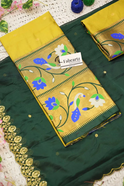 Rupmani Women's Woven Design zari work Half Saree with Embroidered Blouse and Dupatta