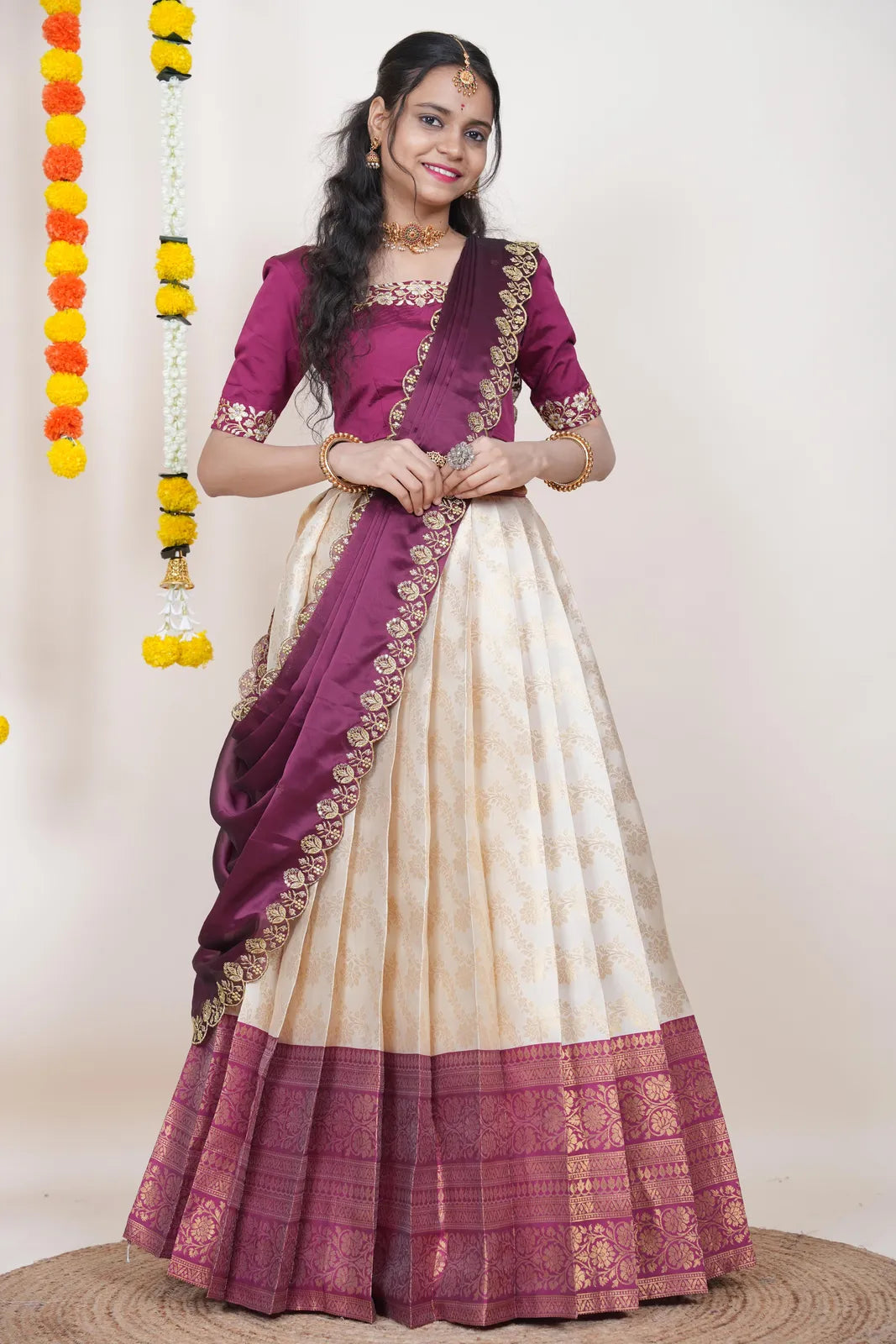 South Indian Festival Traditional Half Saree Rithvika