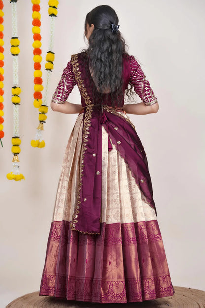 Ojasvini South Indian Festival Traditional Half Saree