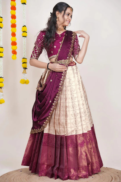 Ojasvini South Indian Festival Traditional Half Saree