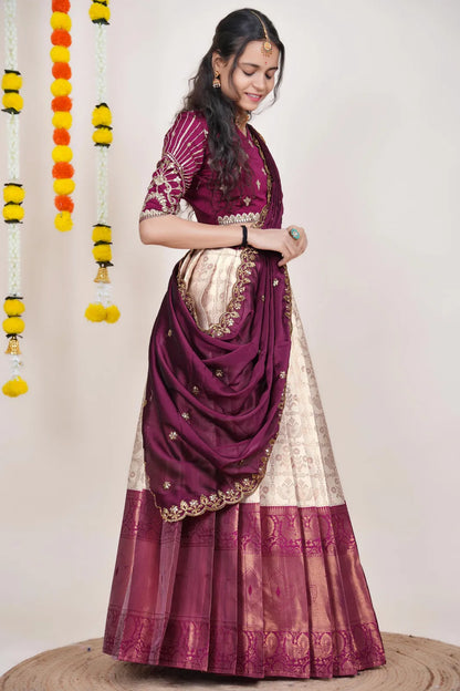 Ojasvini South Indian Festival Traditional Half Saree