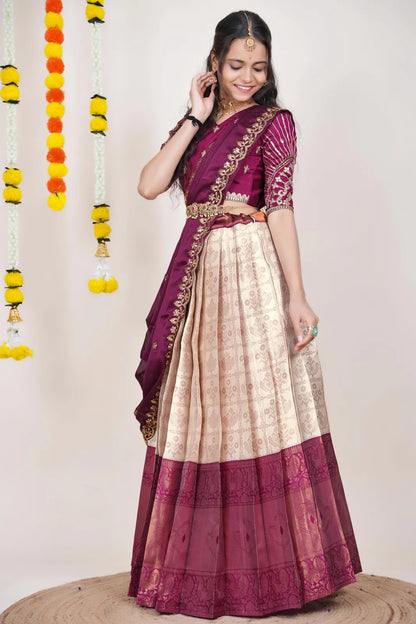 Ojasvini South Indian Festival Traditional Half Saree