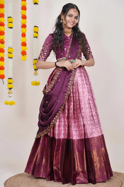 Ojasvini South Indian Festival Traditional Half Saree