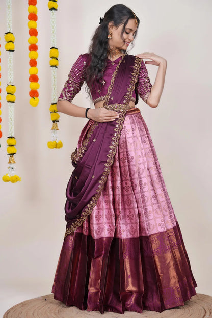 Ojasvini South Indian Festival Traditional Half Saree
