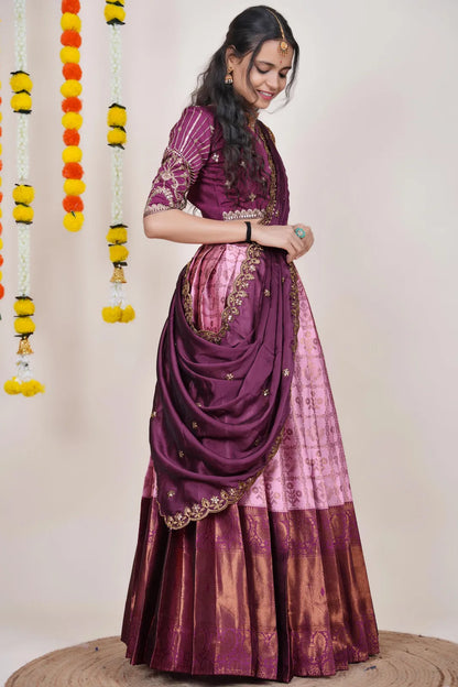 Ojasvini South Indian Festival Traditional Half Saree