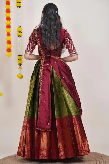 Ojasvini South Indian Festival Traditional Half Saree