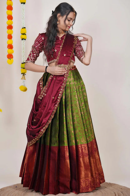 Ojasvini South Indian Festival Traditional Half Saree