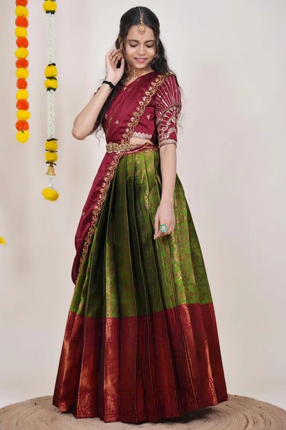 Ojasvini South Indian Festival Traditional Half Saree
