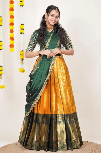 Ojasvini South Indian Festival Traditional Half Saree