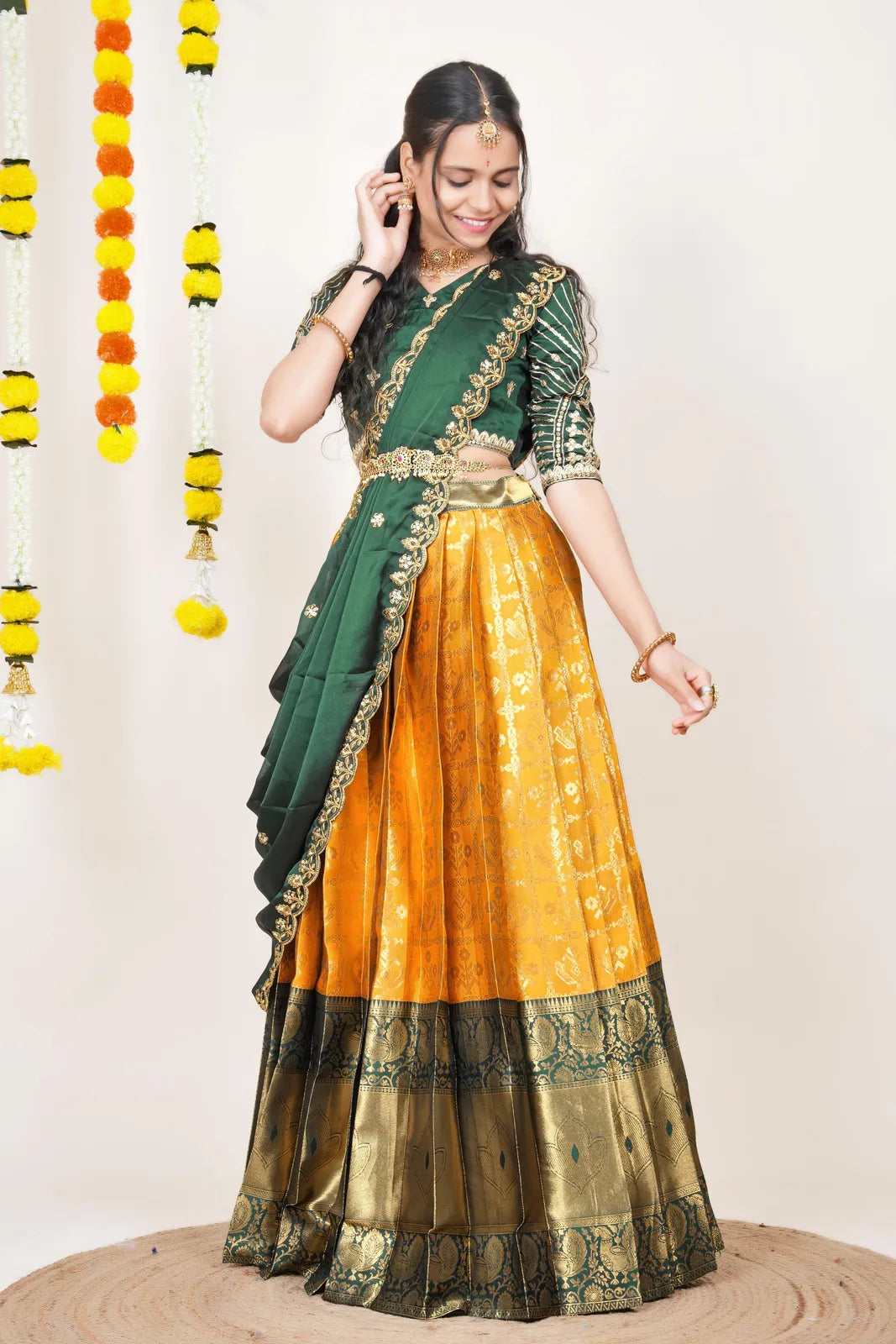Ojasvini South Indian Festival Traditional Half Saree