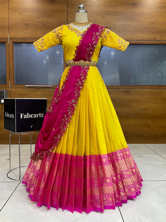 South Indian Festival Traditional Half Saree Zuvitha
