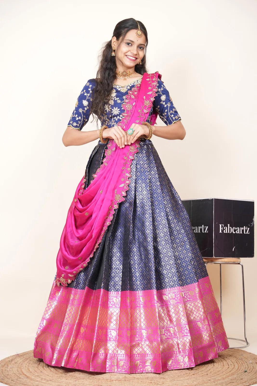 Zuvitha South Indian Festival Traditional Half Saree
