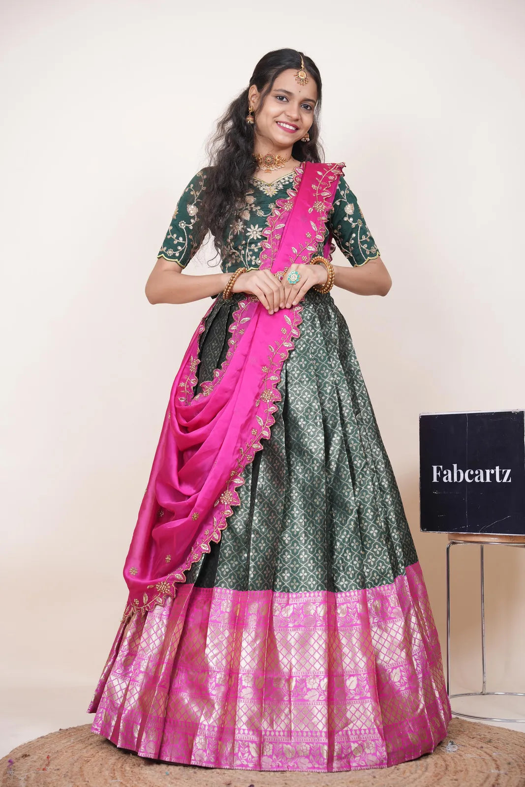 Zuvitha South Indian Festival Traditional Half Saree