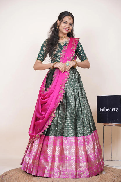 Zuvitha South Indian Festival Traditional Half Saree