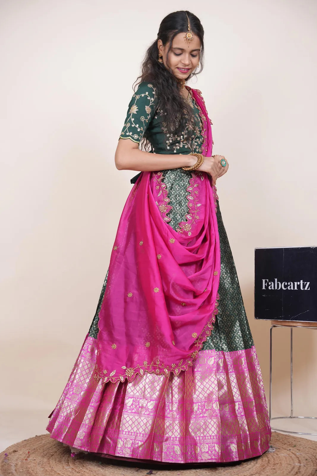 Zuvitha South Indian Festival Traditional Half Saree