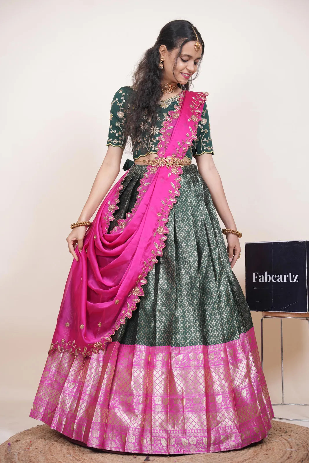 Zuvitha South Indian Festival Traditional Half Saree