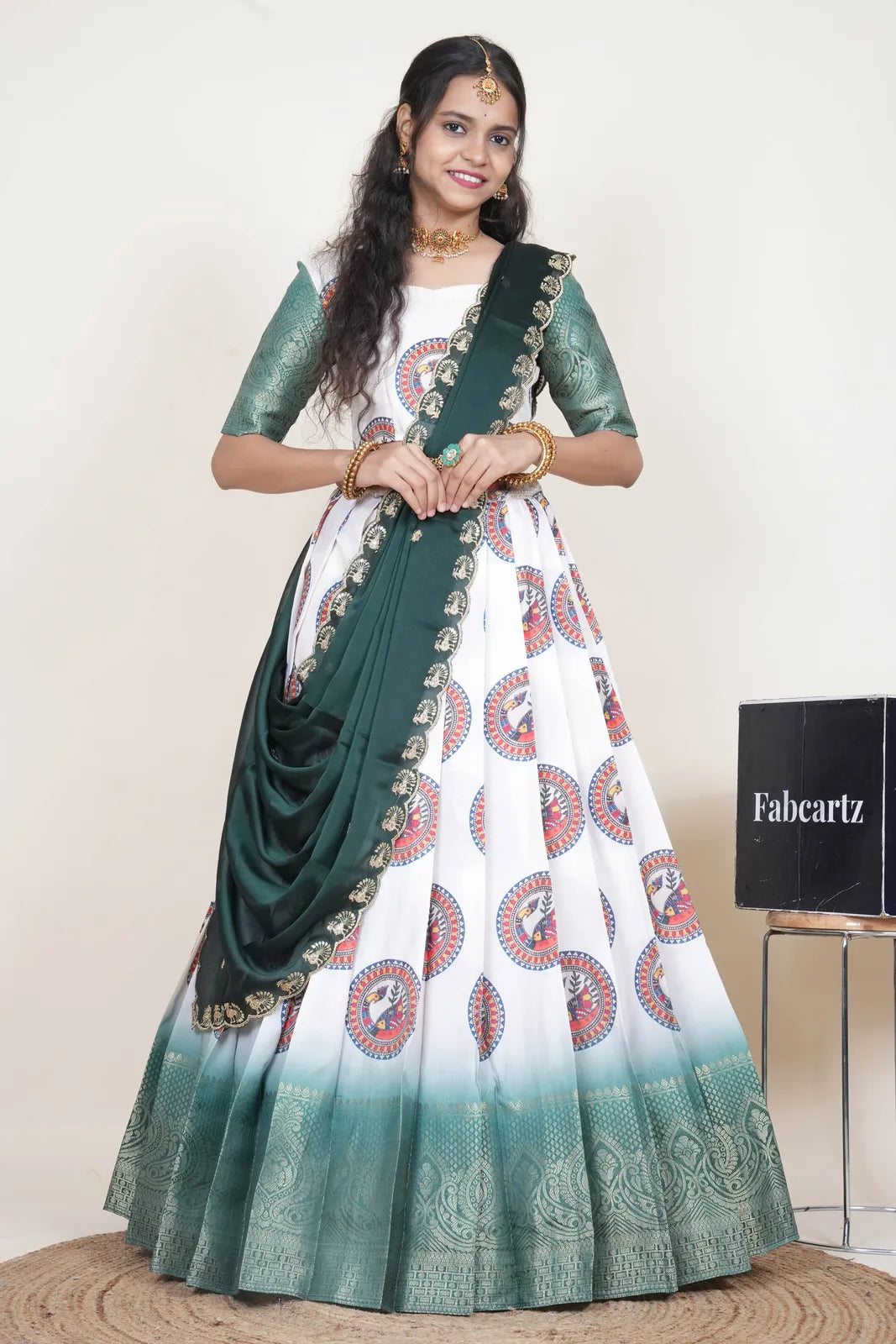 DigitalJacQ South Indian Festival Traditional Half Saree