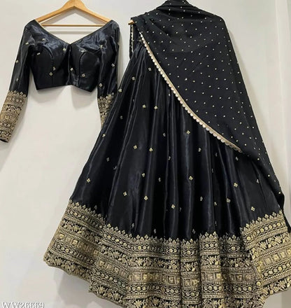 Nisarg Haldi Lehenga Women's Embroidered Shimmer Lehenga Choli with Sequins Work