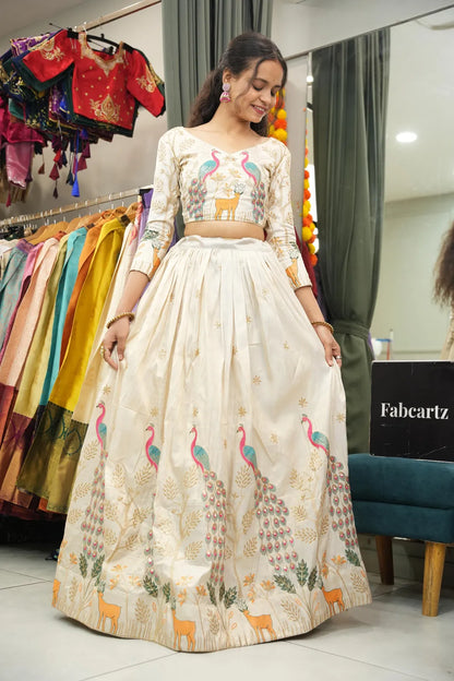 Mayuri Women's Embroidered Shimmer Lehenga Choli with Sequins Work