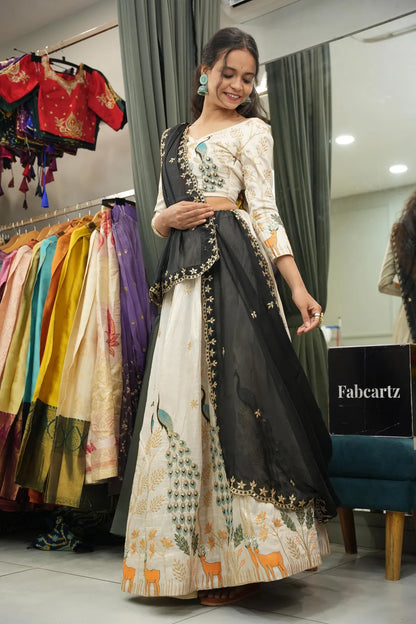 Mayuri Women's Embroidered Shimmer Lehenga Choli with Sequins Work