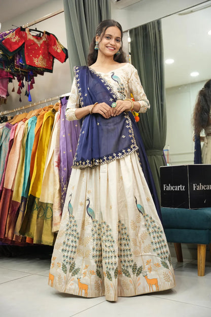 Mayuri Women's Embroidered Shimmer Lehenga Choli with Sequins Work