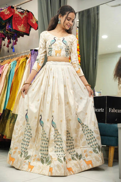Mayuri Women's Embroidered Shimmer Lehenga Choli with Sequins Work