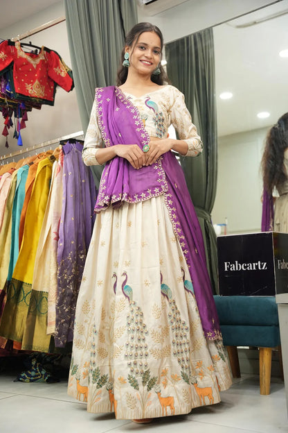Mayuri Women's Embroidered Shimmer Lehenga Choli with Sequins Work