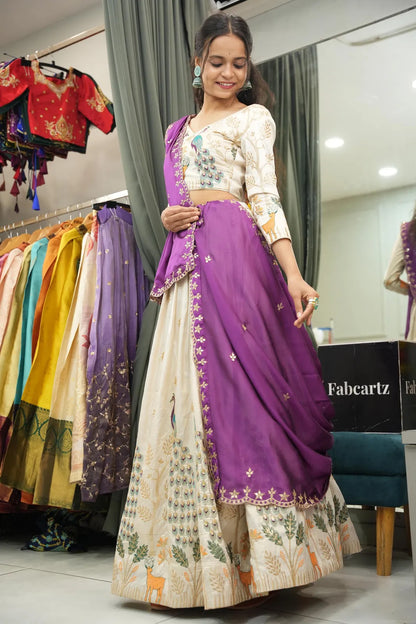 Mayuri Women's Embroidered Shimmer Lehenga Choli with Sequins Work