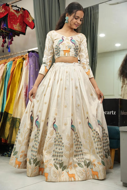 Mayuri Women's Embroidered Shimmer Lehenga Choli with Sequins Work