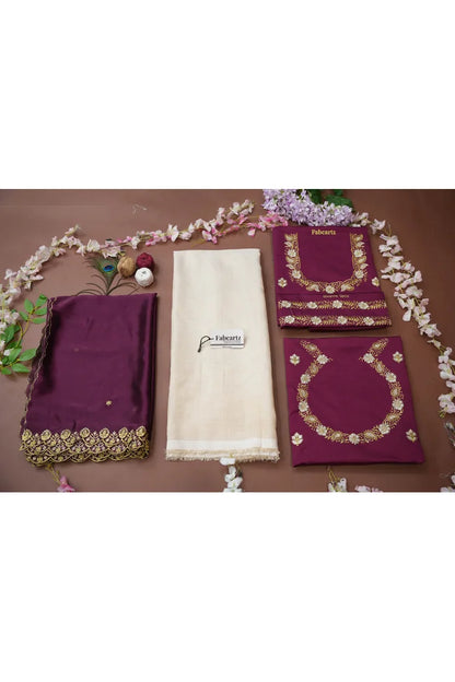 Amalkaya KV South Indian Festival Traditional Half Saree with Embroidered Blouse & Dupatta