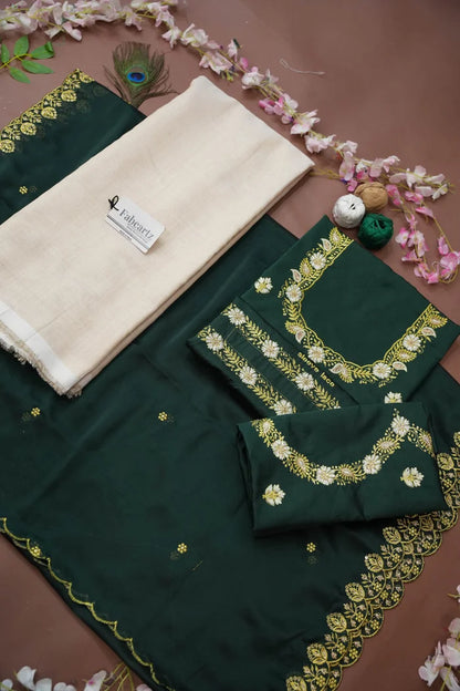 Amalkaya KV South Indian Festival Traditional Half Saree with Embroidered Blouse & Dupatta