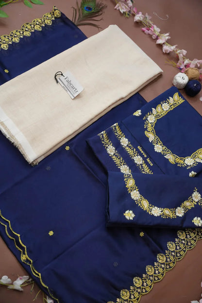 Amalkaya KV South Indian Festival Traditional Half Saree with Embroidered Blouse & Dupatta