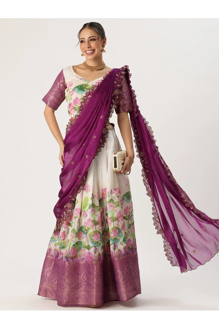 Prisha (My) South Indian Festival Traditional Half Saree