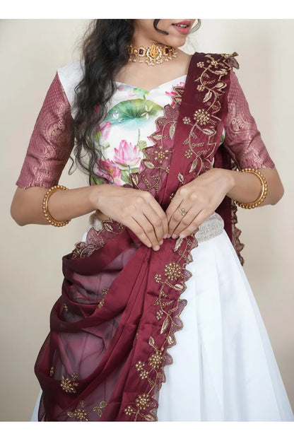 Prisha (My) South Indian Festival Traditional Half Saree
