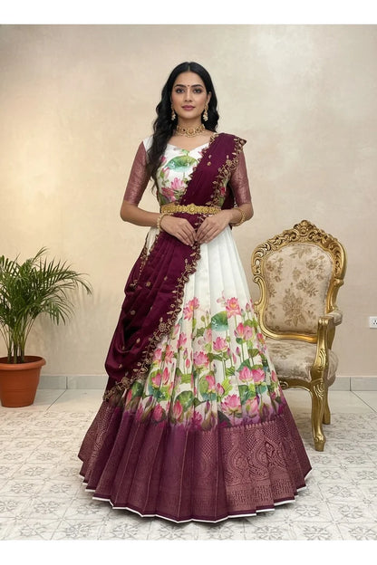 Prisha (My) South Indian Festival Traditional Half Saree