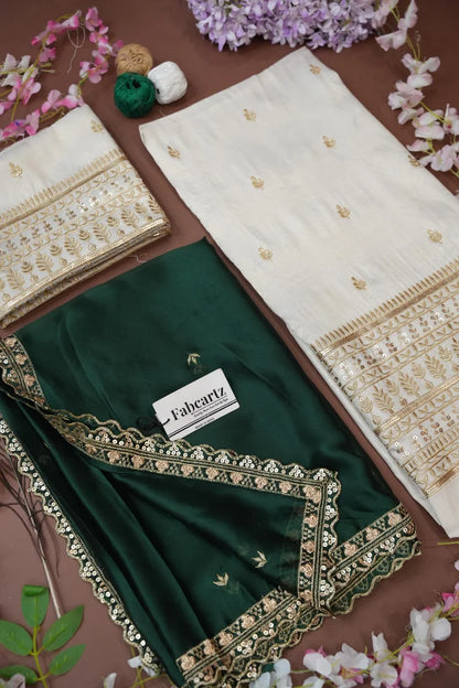 Aarohi kv Women's Woven Design Half Saree with Blouse and Dupatta