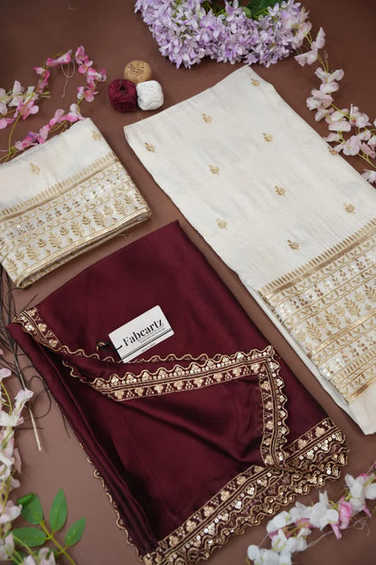 Aarohi kv Women's Woven Design Half Saree with Blouse and Dupatta