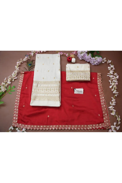 Aarohi kv Women's Woven Design Half Saree with Blouse and Dupatta