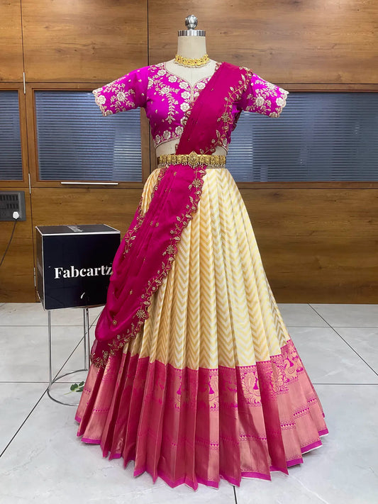 (Charvi) Beautifull South Indian Half Saree for women