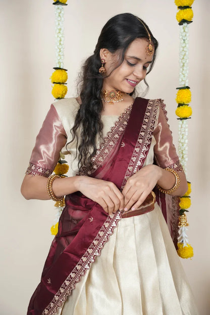 దక్షిణ భారత పండుగ సాంప్రదాయ హాఫ్ చీర (MYR) 
