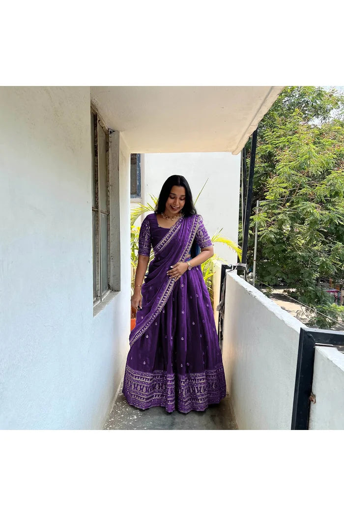 (Mandrikula) South Indian Festival Traditional Half Saree