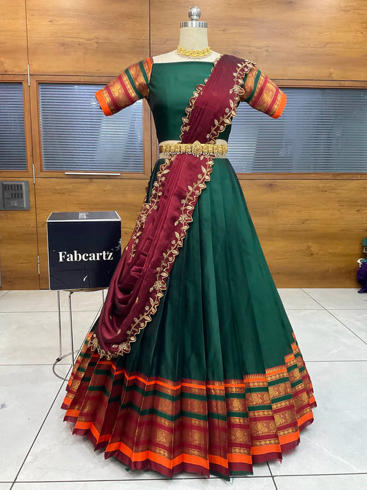 (JugnooRango) Beautifull South Indian Half Saree for women