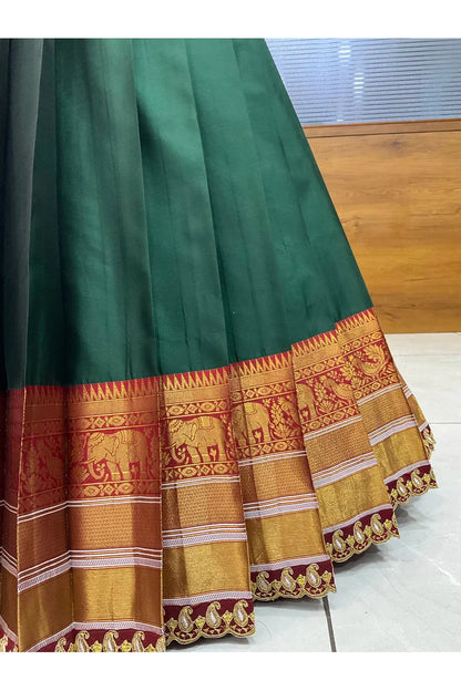 Sharvika Women's Woven Design Half Saree with Embroidered Blouse and Dupatta