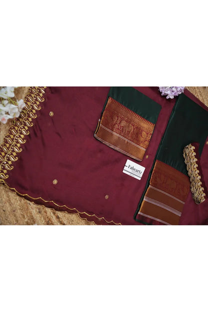 Sharvika Women's Woven Design Half Saree with Embroidered Blouse and Dupatta
