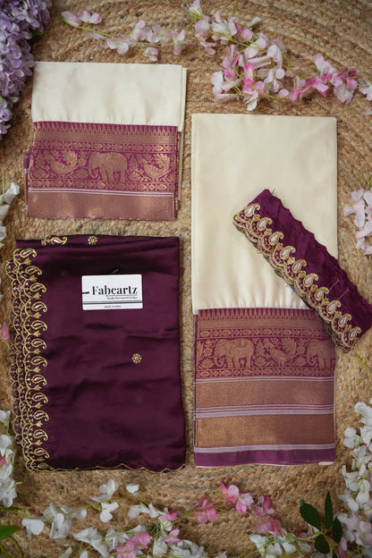 Sharvika Women's Woven Design Half Saree with Embroidered Blouse and Dupatta