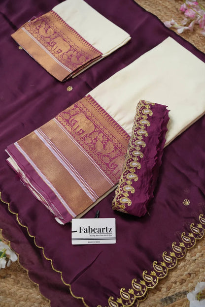 Sharvika Women's Woven Design Half Saree with Embroidered Blouse and Dupatta