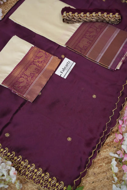 Sharvika Women's Woven Design Half Saree with Embroidered Blouse and Dupatta