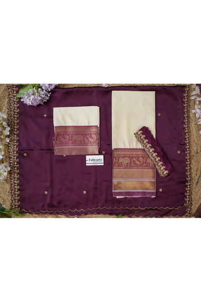 Sharvika Women's Woven Design Half Saree with Embroidered Blouse and Dupatta