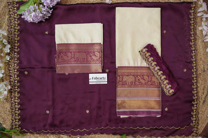 (Sharvika) Women's Woven Design Half Saree with Embroidered Blouse and Dupatta